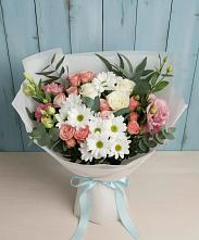 Букет цветов из:  Розы, Лизиантусы и Хризантемы в Войвож