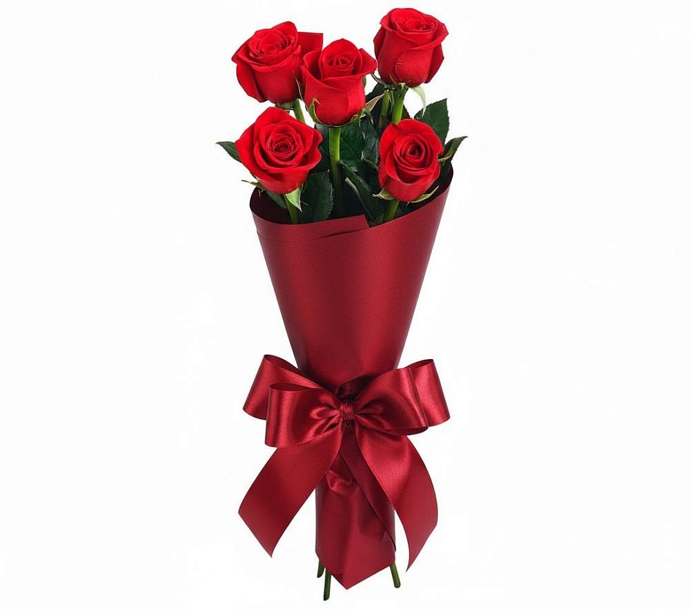 Букет 5 Красных роз Эдлесс Лав в Войвож