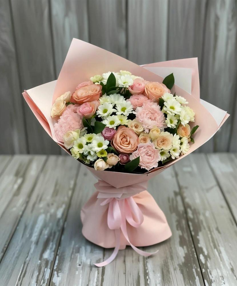 Букет цветов из: Гвоздики, Розы и Хризантемы в Войвож