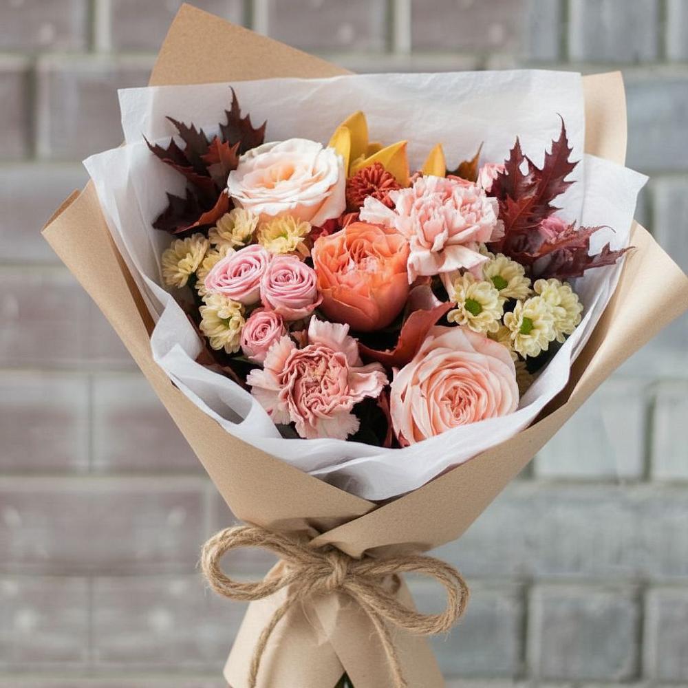 Букет цветов из: Гвоздики, Хризантемы и Розы в Войвож