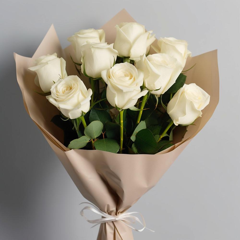 Букет 9 Белых роз Эдлесс Лав в Войвож