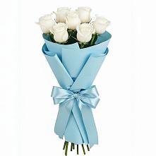 Букет 7 белых роз Проуд в Войвож