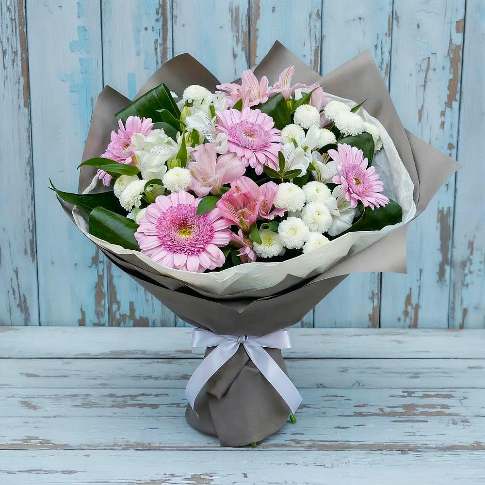 Букет цветов из: Герберы, Альстромерии и Хризантемы в Войвож