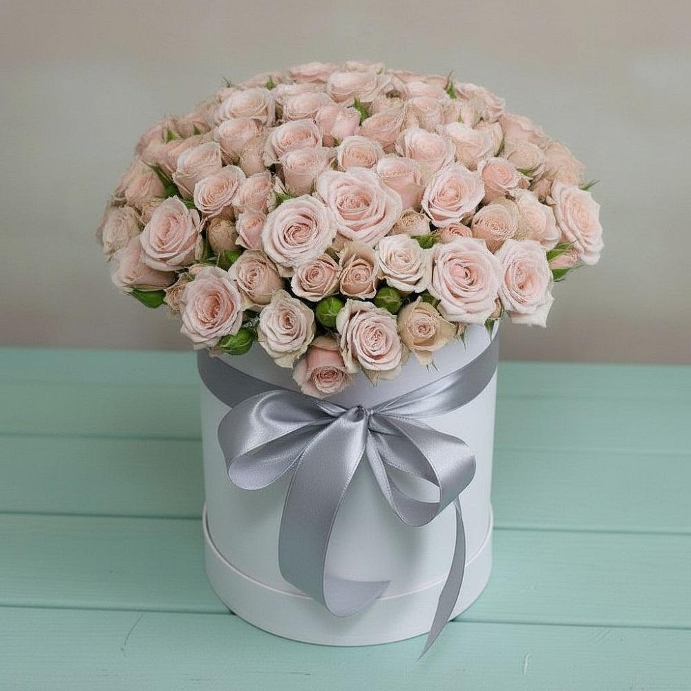 Цветочная композиция из Розы в шляпной коробке в Войвож